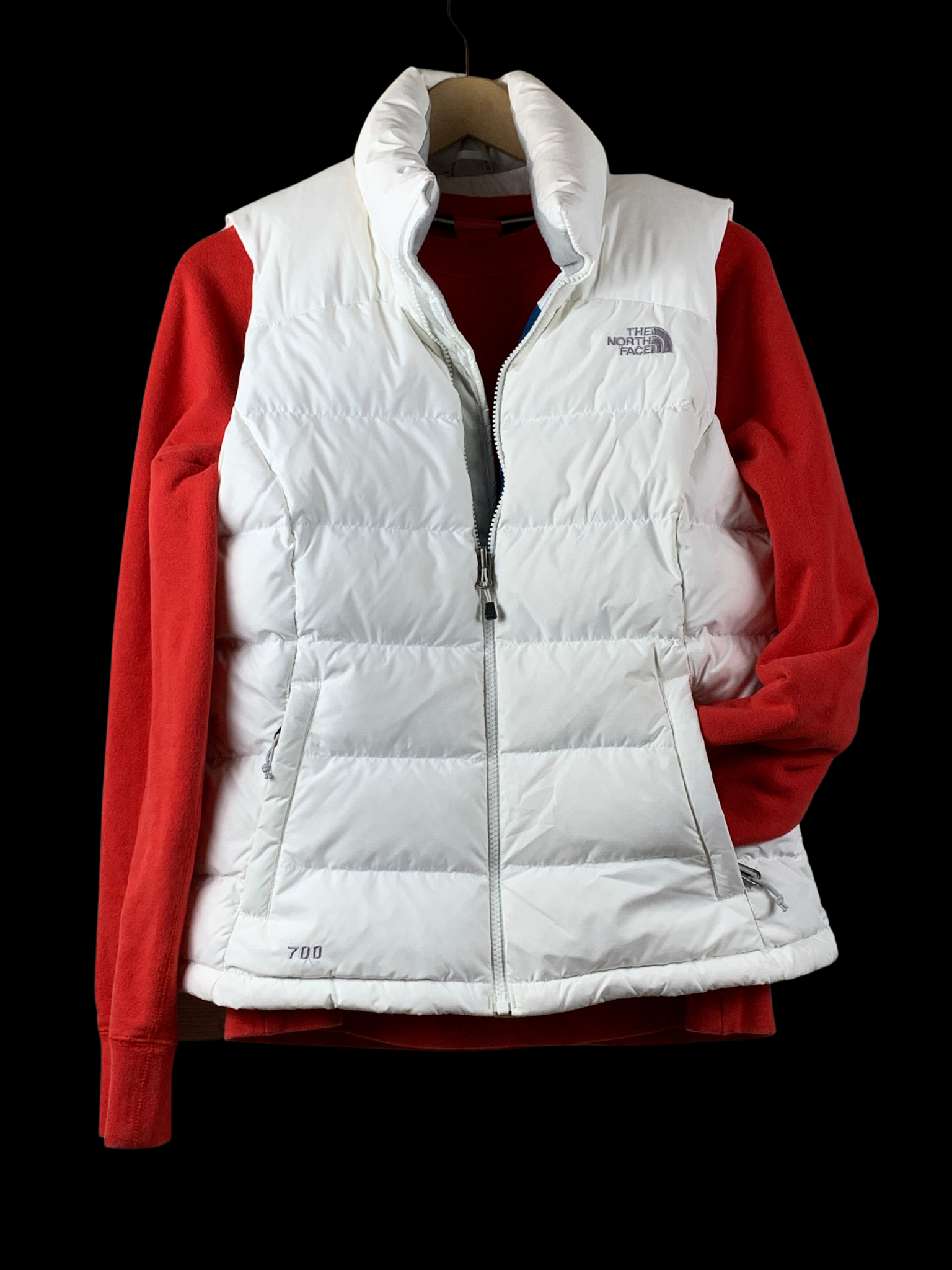 north face white vest