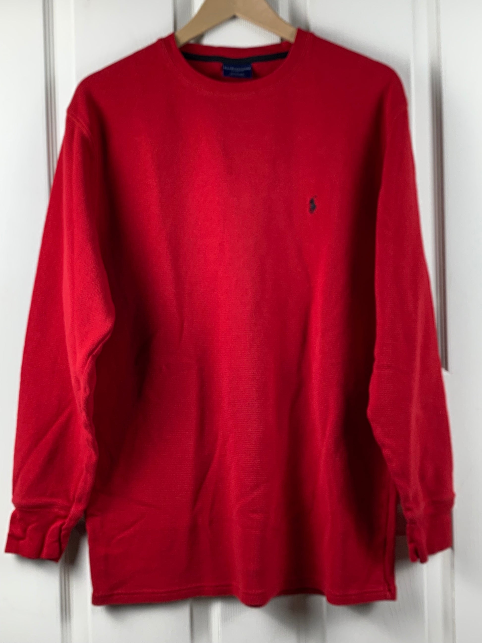 Polo Ralph Lauren Men's Long Sleeve Red Polo Shirt - Pre-Owned - XL