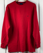 Polo Ralph Lauren Men's Long Sleeve Red Polo Shirt - Pre-Owned - XL