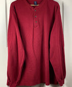 Land's End Men's Red Long Sleeve Waffle Shirt - Pre-Owned - XL