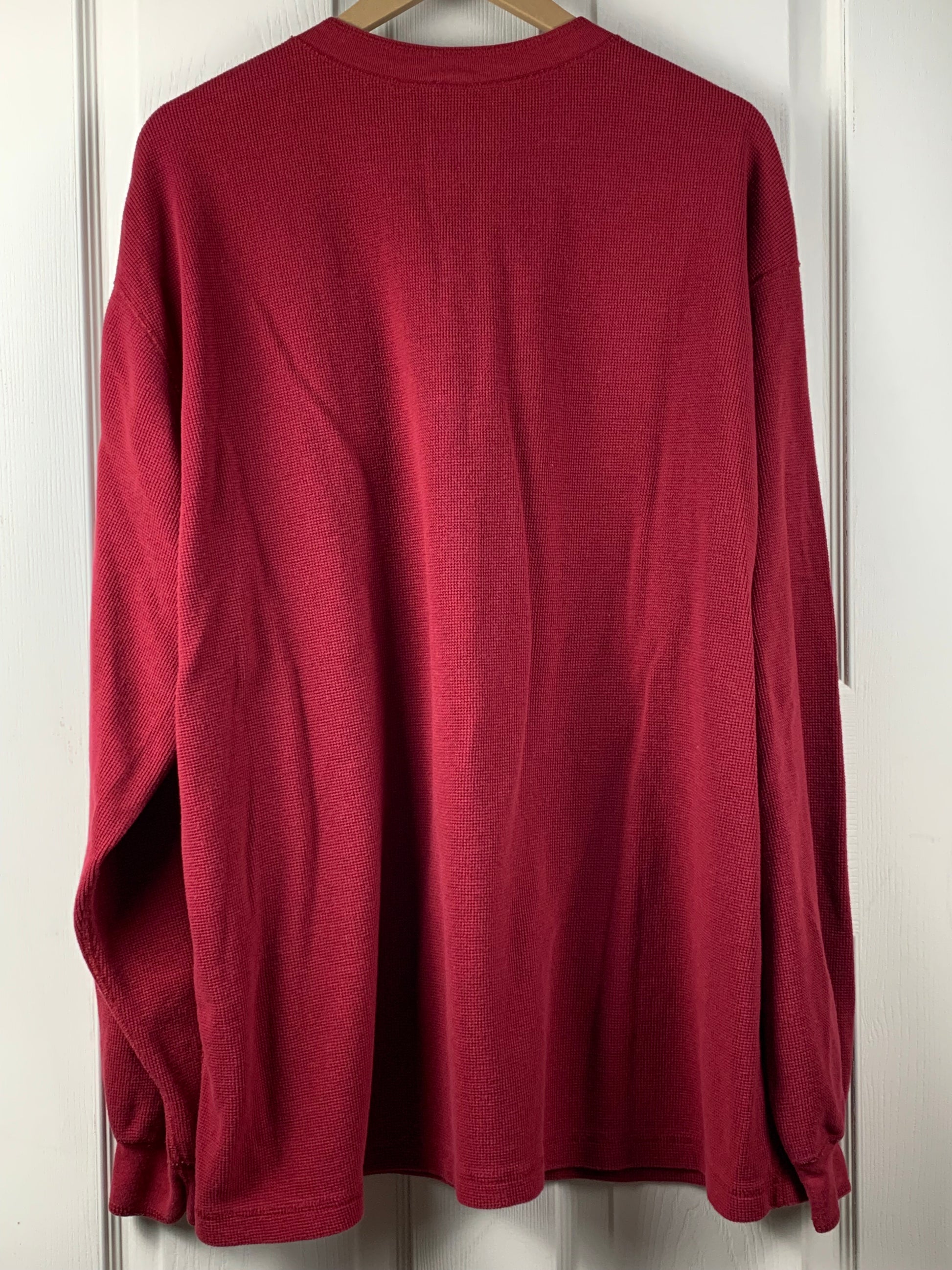 Land's End Men's Red Long Sleeve Waffle Shirt - Pre-Owned - XL