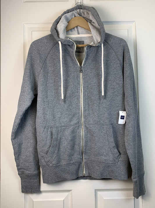 GAP Men's Zippered Gray Hoodie - NEW - Medium