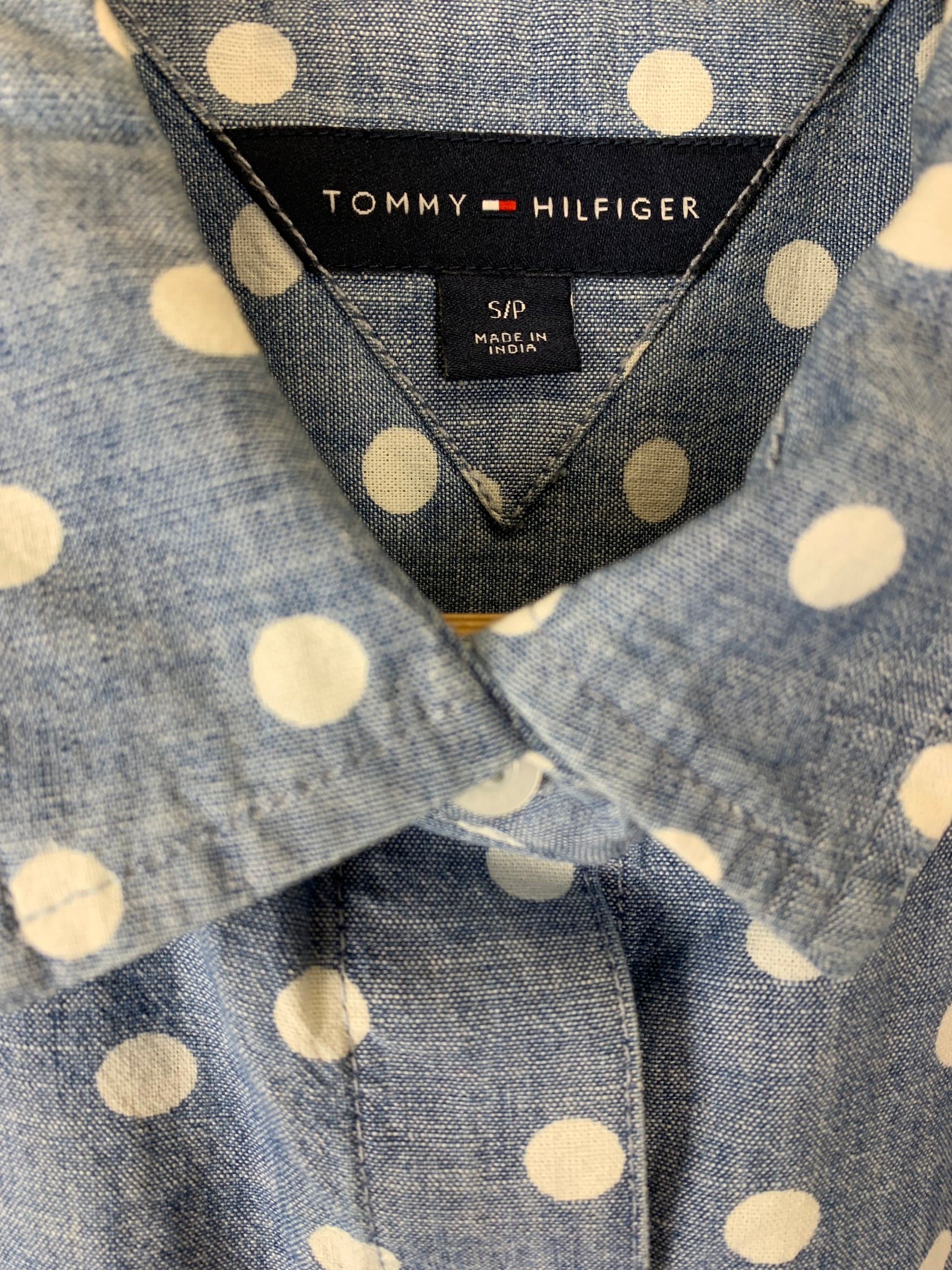 Tommy Hilfiger Women's Polka Dot Jean Shirt - Excellent Condition - Small / Petite