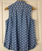 Tommy Hilfiger Women's Polka Dot Jean Shirt - Excellent Condition - Small / Petite