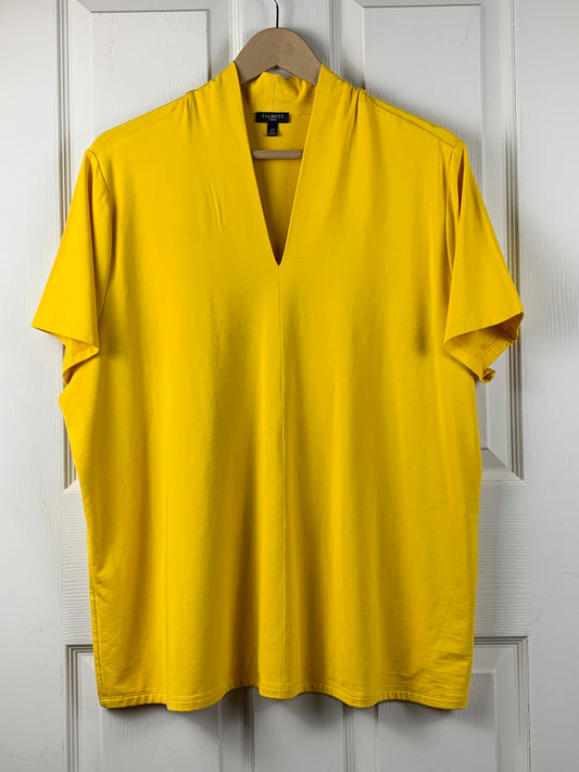 Talbots Women's Short Sleeve Yellow Shirt - Pre-Owned - 2X