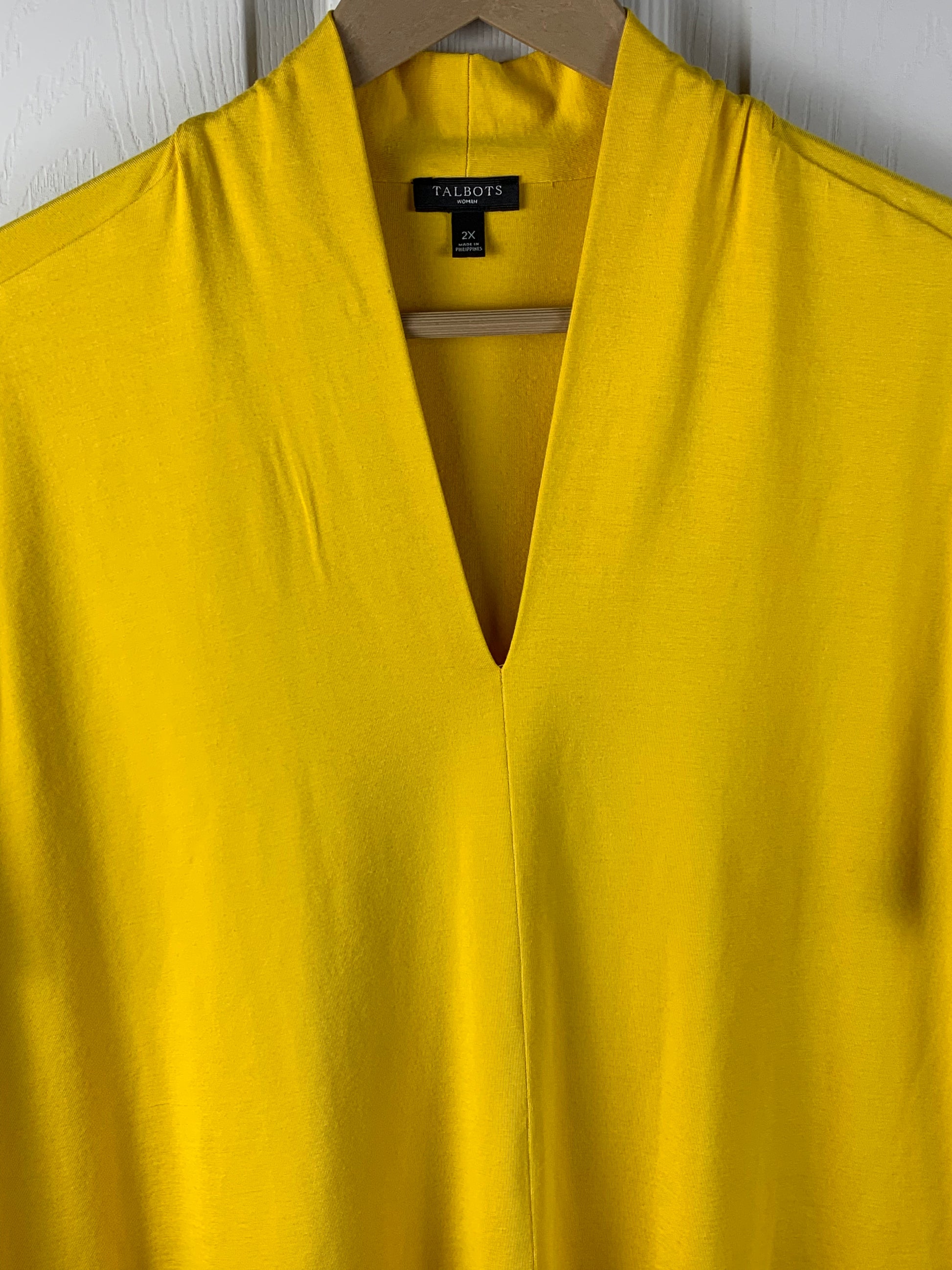 Talbots Women's Short Sleeve Yellow Shirt - Pre-Owned - 2X